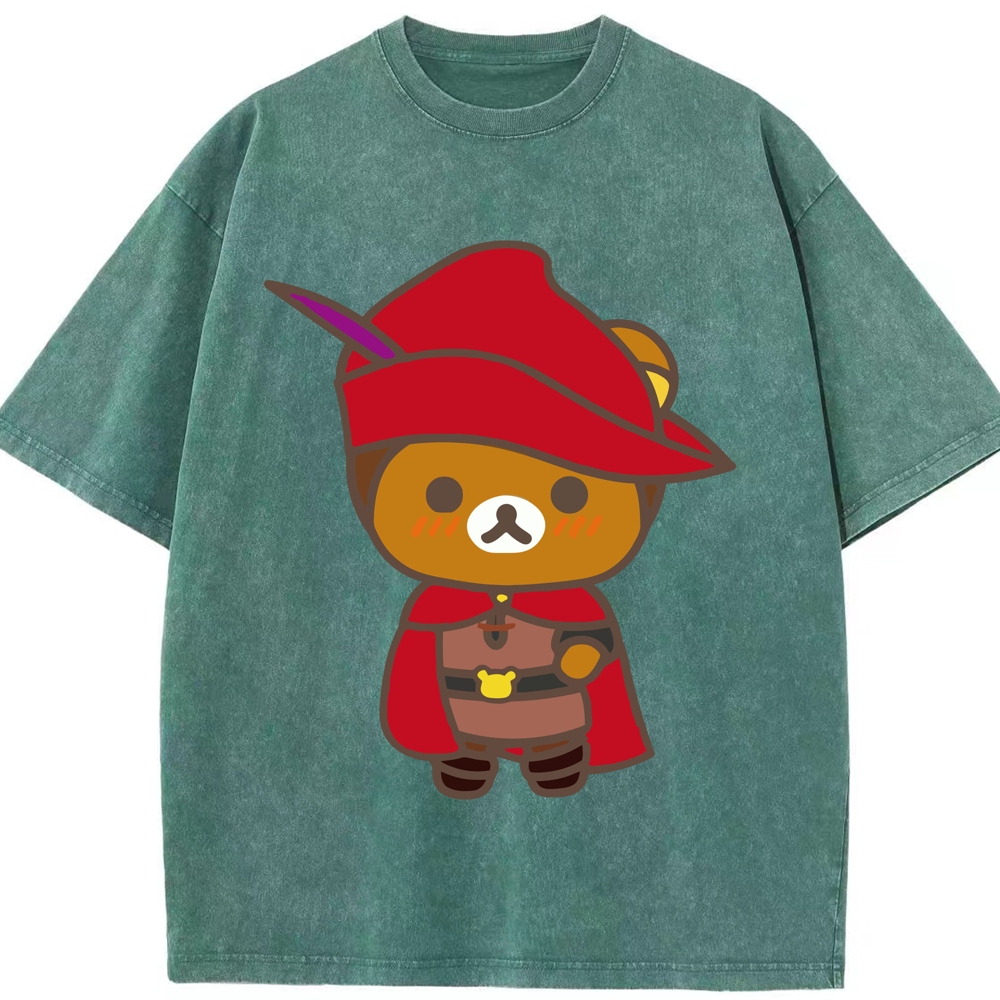（画像用） リラックマ リラックマ キイロイトリ Rilakkuma Korilakkuma Kiiroitori 綿100% ヴィンテージ風 半袖Tシャツ（フロントプリント）
